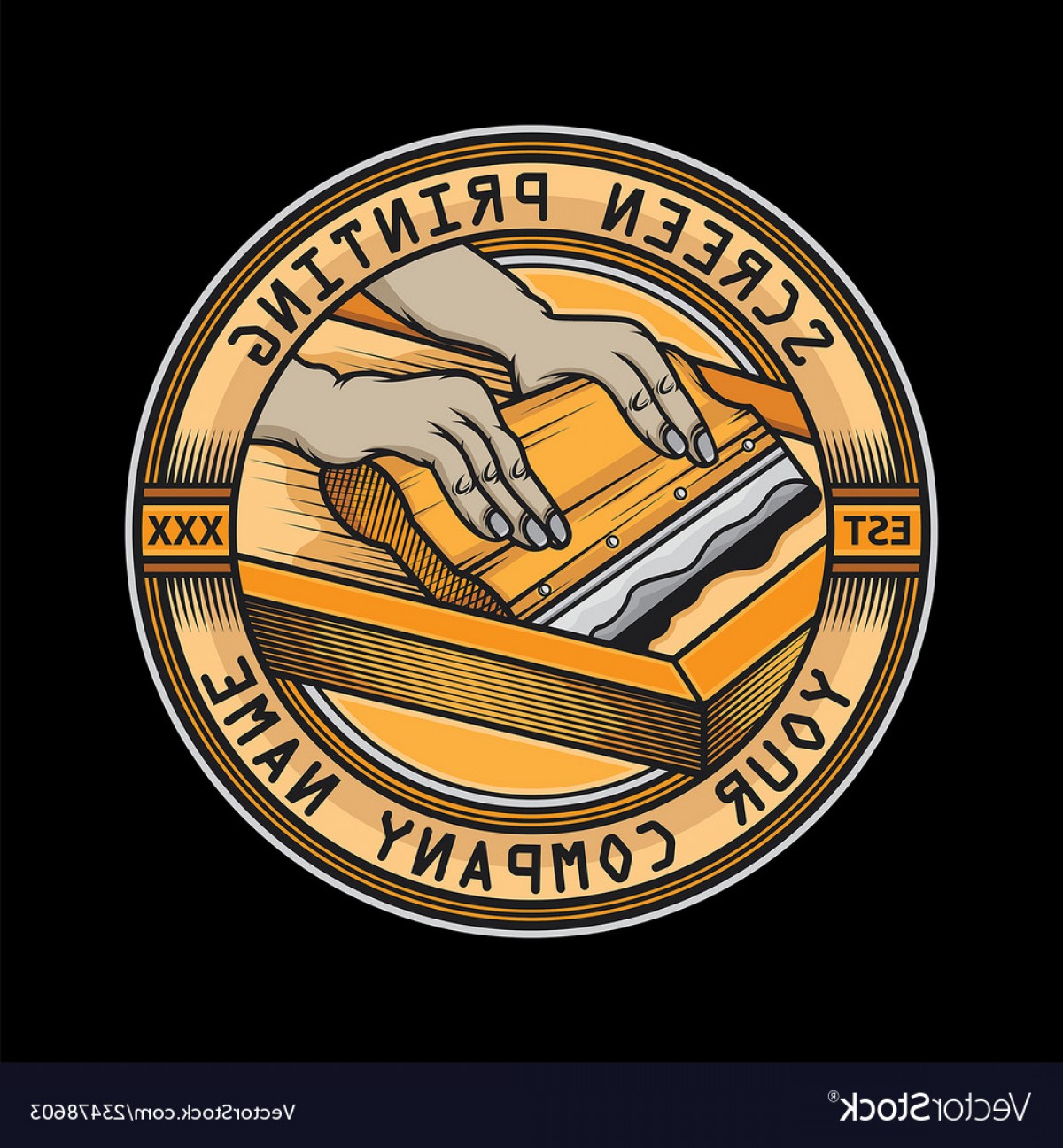 1200x1296 Screen Printing Squeegee Logo Vector Handandbeak