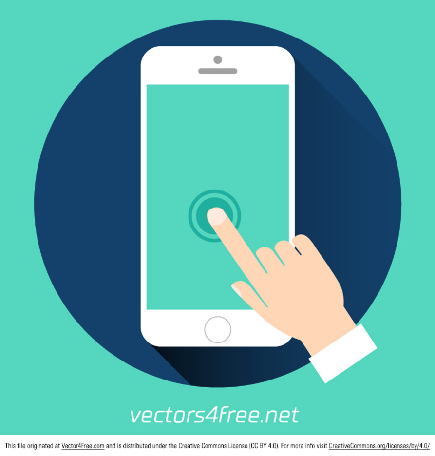 893x936 Free Hand Touching Blank Screen Vector