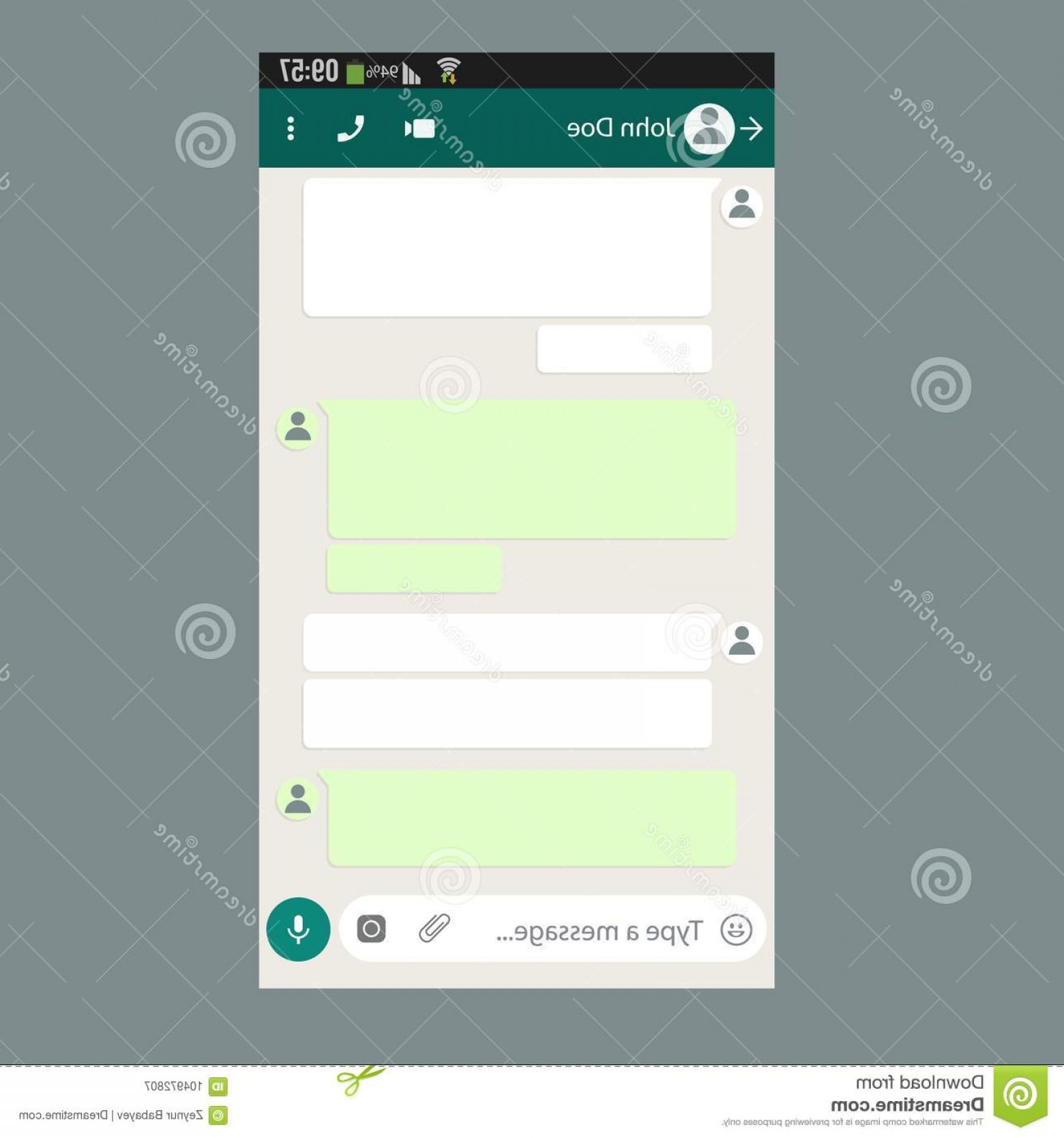 1560x1668 Mobile Ui Kit Chat App Template Smartphone Screen Vector