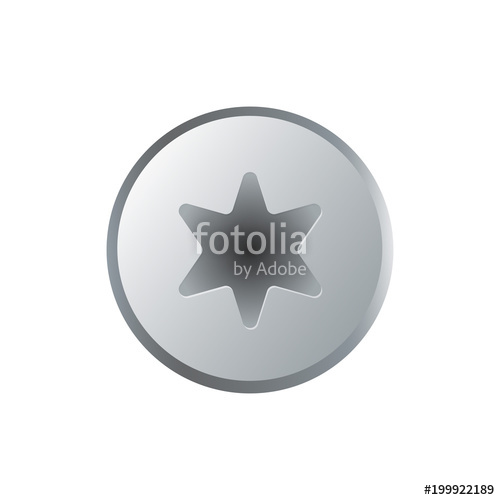 500x500 Realistic Torx Screw Head Isolated On White Background