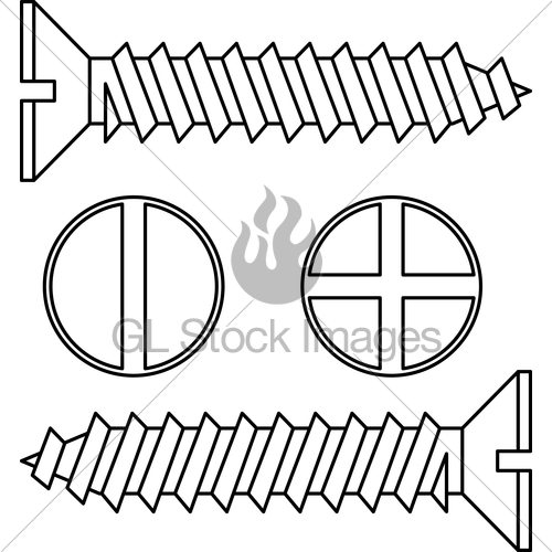 500x500 Stainless Steel Screw Vector Illustration Gl Stock Images