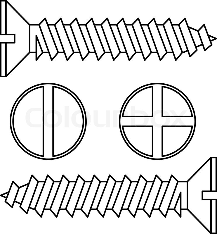 743x800 Stainless Steel Screw Vector Stock Vector Colourbox