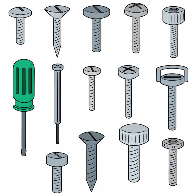 626x626 Vector Set Of Screw And Screwdriver Vector Premium Download