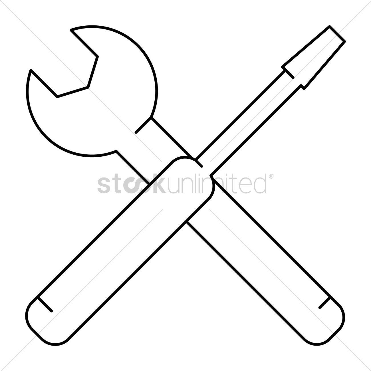 Crossed Wrench And Screwdriver Vector Image 1300x1300 Crossed Wrench And Screwdriver Vector Image