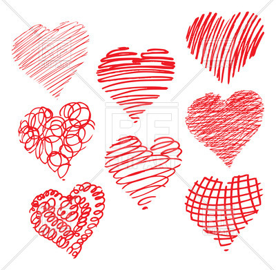 Hearts Drawn Of Scribbles Vector Image Of Holiday Sonneon 400x391 Hearts Drawn Of Scribbles Vector Image Of Holiday Sonneon