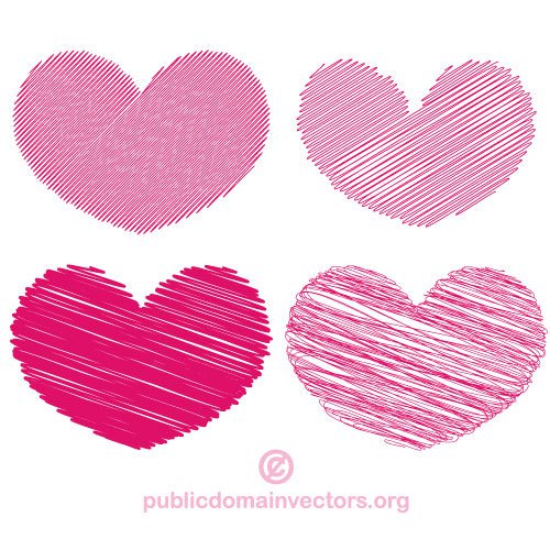 Scribble Hearts Vector Pack 500x500 Scribble Hearts Vector Pack