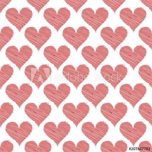 Seamless Pattern Background Red Scribble Hearts 500x500 Seamless Pattern Background Red Scribble Hearts