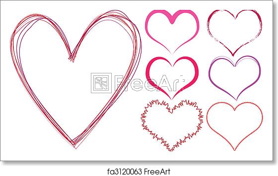 Free Art Print Of Scribble Hearts Set Of Scribble Hearts, Vector 560x355 Free Art Print Of Scribble Hearts Set Of Scribble Hearts, Vector