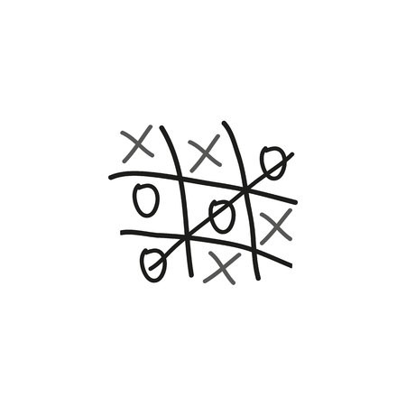 450x450 Hand Drawn Tic Tac Toe Vector Scribble Icon Symbol Illustration