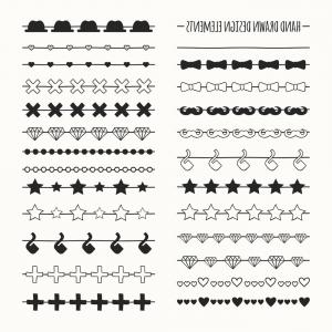 300x300 Hand Drawn Line Border Set And Scribble Vector Catchsplace