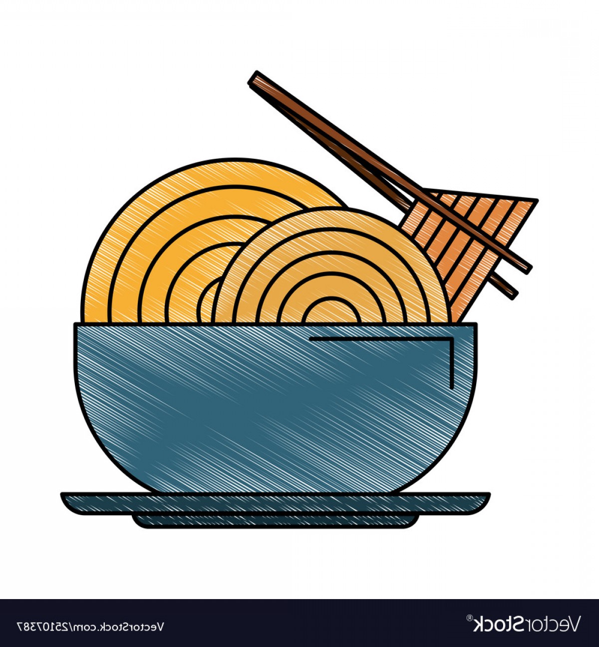 1200x1296 Noodle On Dish Scribble Vector Handandbeak