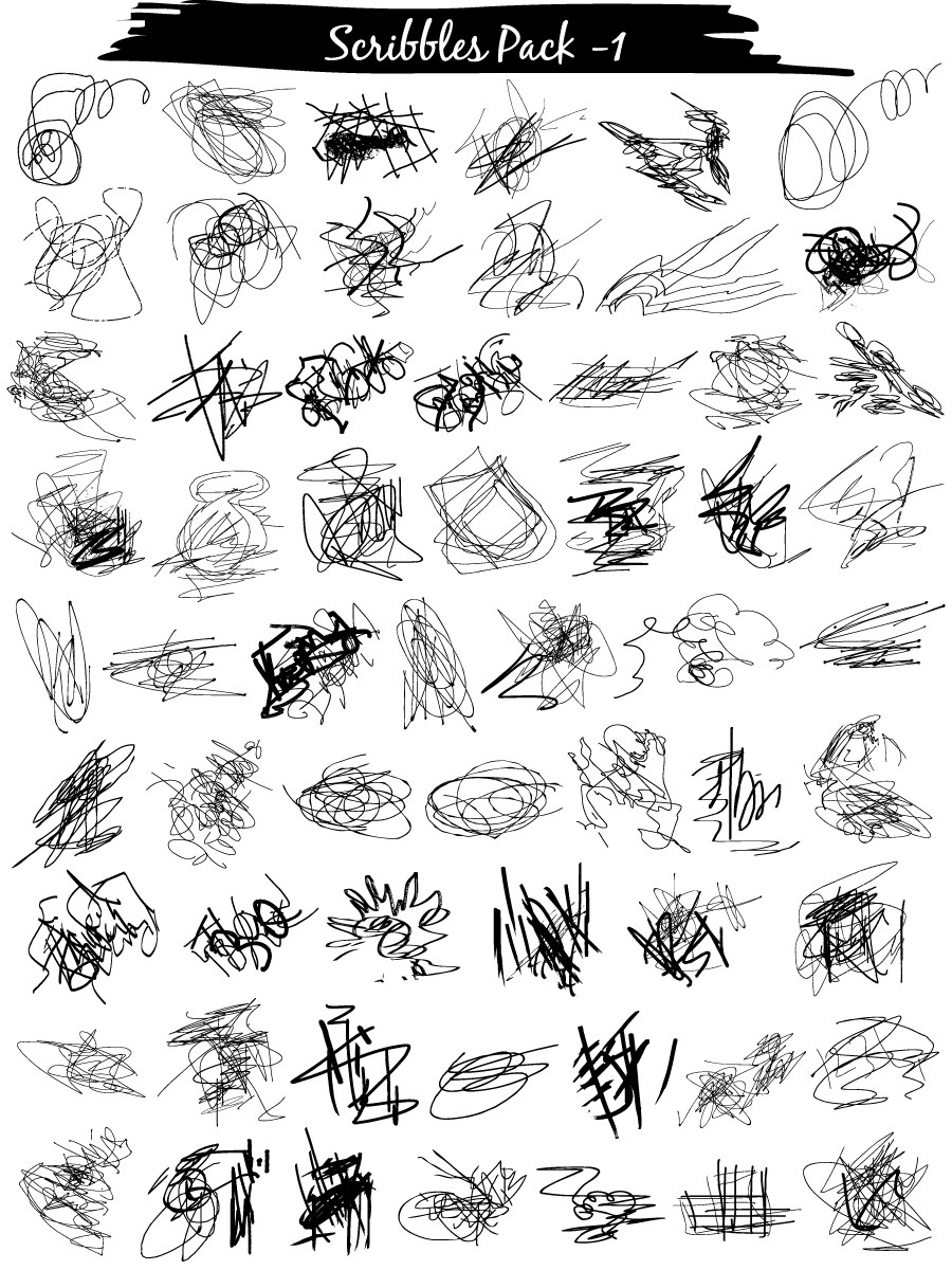 900x1200 Scribble Vector And Photoshop Brush Pack