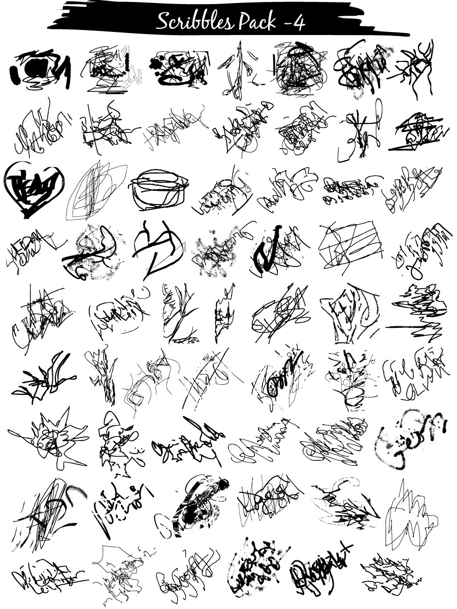 900x1200 Scribble Vector And Photoshop Brush Pack