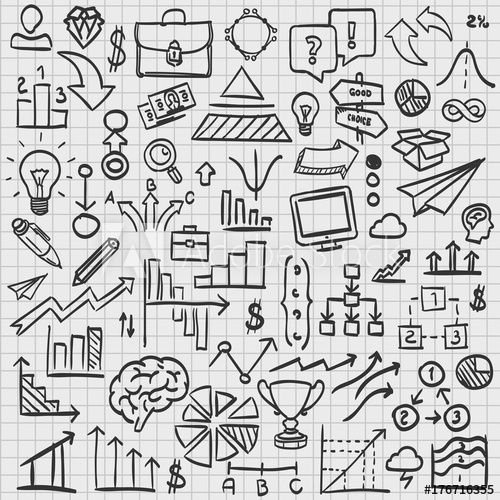 500x500 Sketch Icons Set Business, Collection Arrow Scribble, Vector