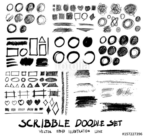500x476 Doodle Hand Drawn Scribble Vector Set Sketch Strokes Scribbles
