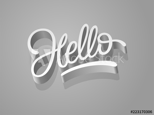 500x375 Hello Word Calligraphy Design Handwritten Hello Script Vector