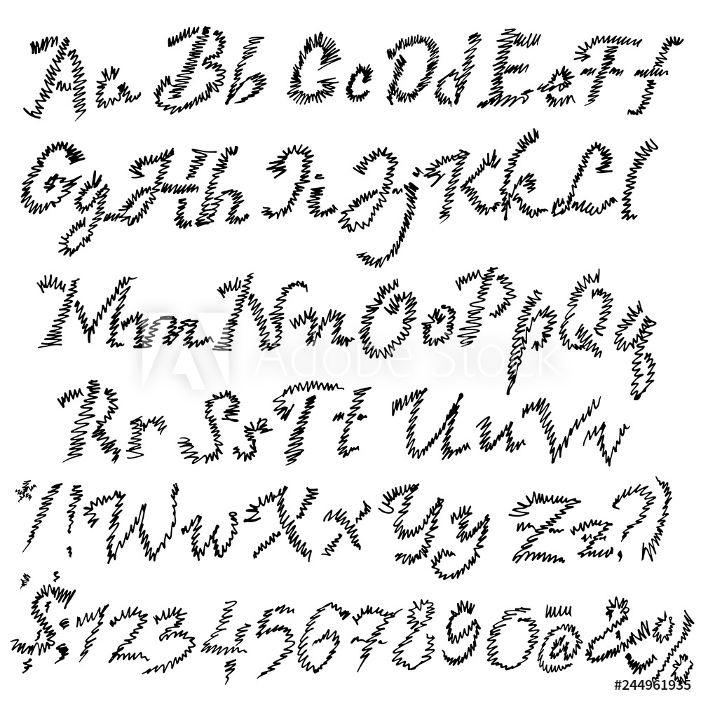 1000x1000 Photo Art Print Grunge Zigzag Font Blackletter Script Vector