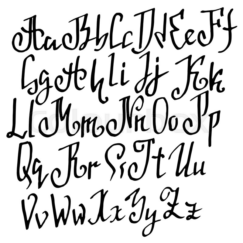 800x800 Grunge Old Pen Gothic Font Stock Vector Colourbox