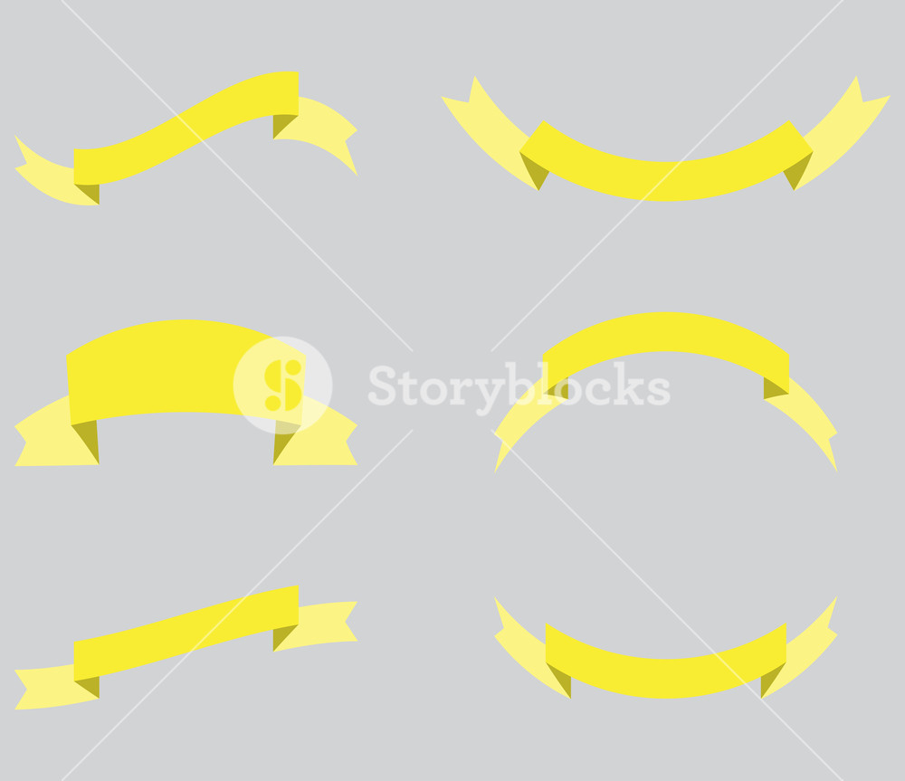 1000x863 Ribbon Decoration Yellow Color Banner And Ribbon, Banner Vector