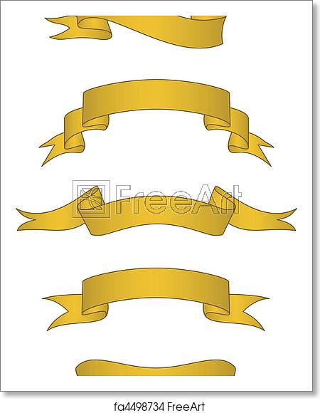 450x580 Free Art Print Of Vector Scroll Banner Set Set Of Detailed Gold