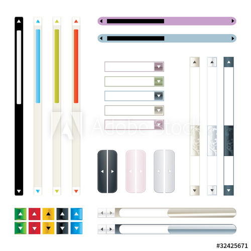 500x500 Vector Set Of Scroll Bar For Web