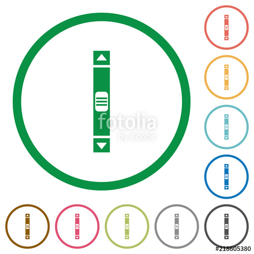 500x500 Vertical Scroll Bar Flat Icons With Outlines Stock Image