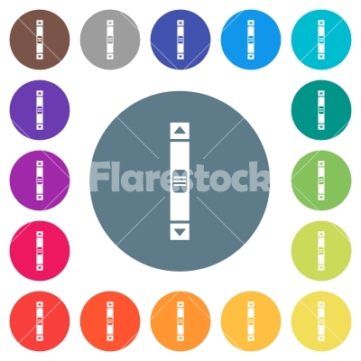 400x400 Vertical Scroll Bar Flat White Icons On Round Color Backgrounds