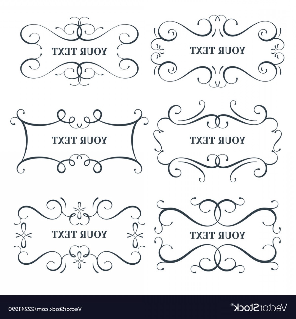 1200x1296 Flourish Frames Set Scroll Border Vector Soidergi