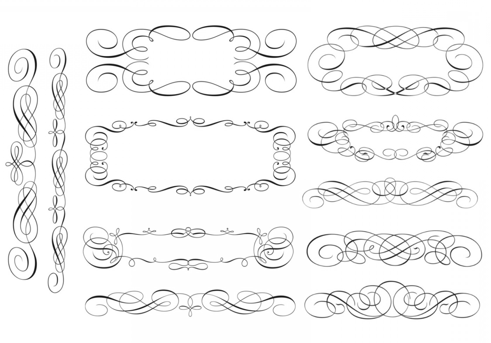 1680x1176 Swirly Scroll Frame And Border Vector Pack Soidergi