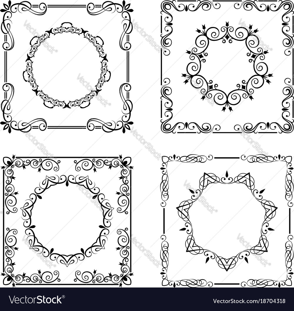 1000x1058 Vintage Frame Border Design Vector Art Scroll Border Vector