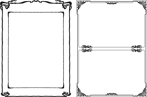 500x332 Vintage Scroll Vector Borders Graphic Design Vector