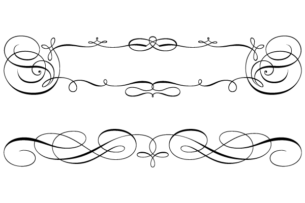 600x400 Calligraphic Swirly Scroll Frame And Border Vector Free Vectors