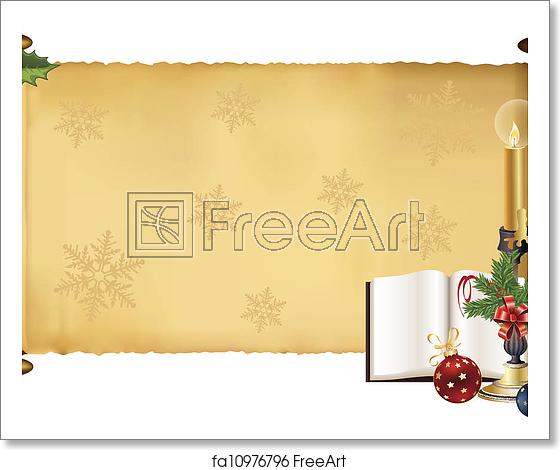 560x470 Free Art Print Of Vector Scroll With Christmas Design Vector