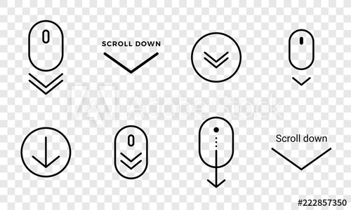 500x300 Scroll Down Icon Vector Scrolling Sybmol For Web Design