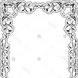 300x300 Retro Antique Baroque Border Frame With Scroll Vector Catchsplace