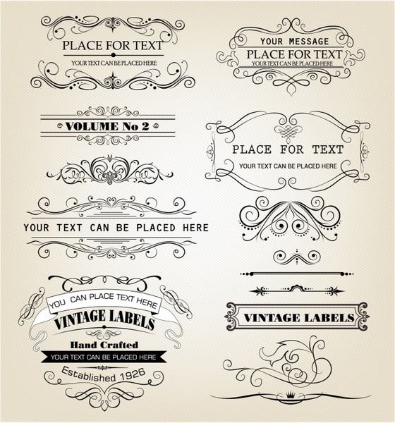 560x600 Vintage Frames And Scroll Elements Free Vector In Adobe