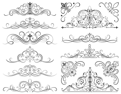 500x389 Calligraphic Frames And Scroll Elements Vector Free Download
