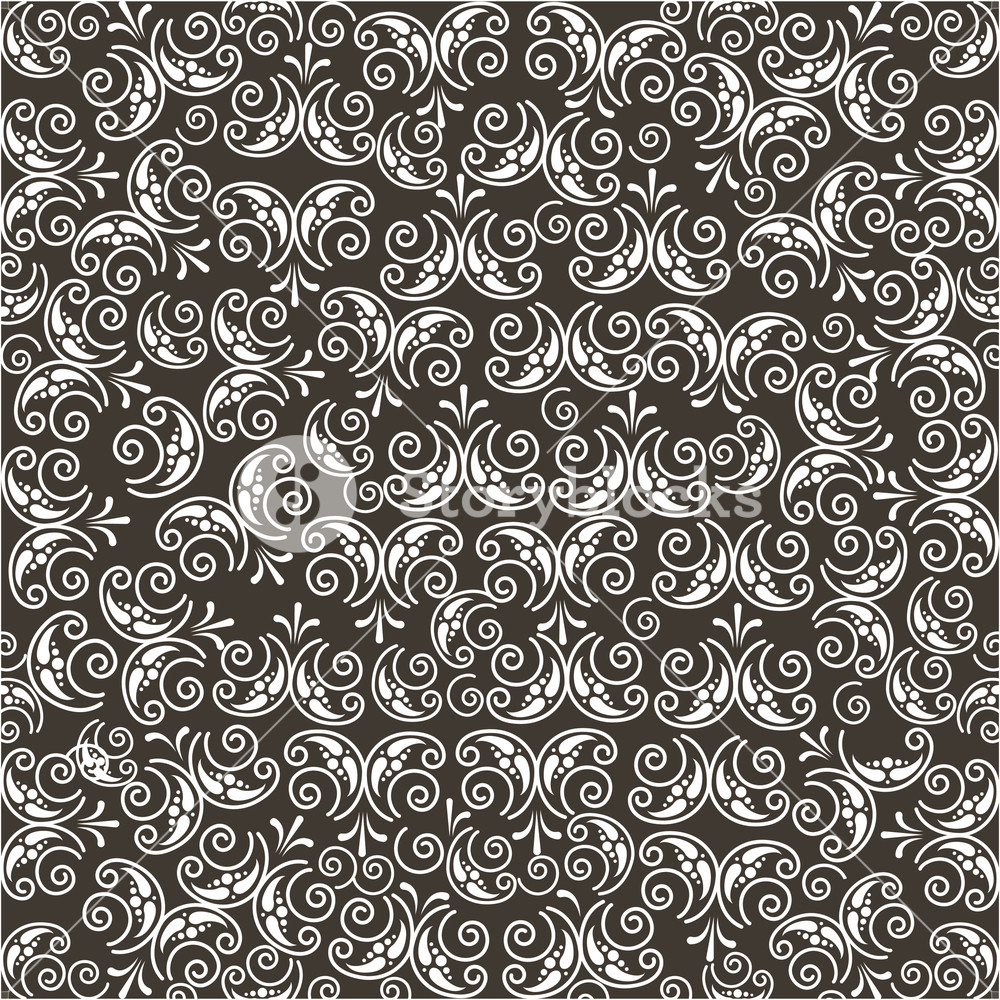 1000x1000 Scroll Vintage Decoration Monochrome Pattern Vector Illustration