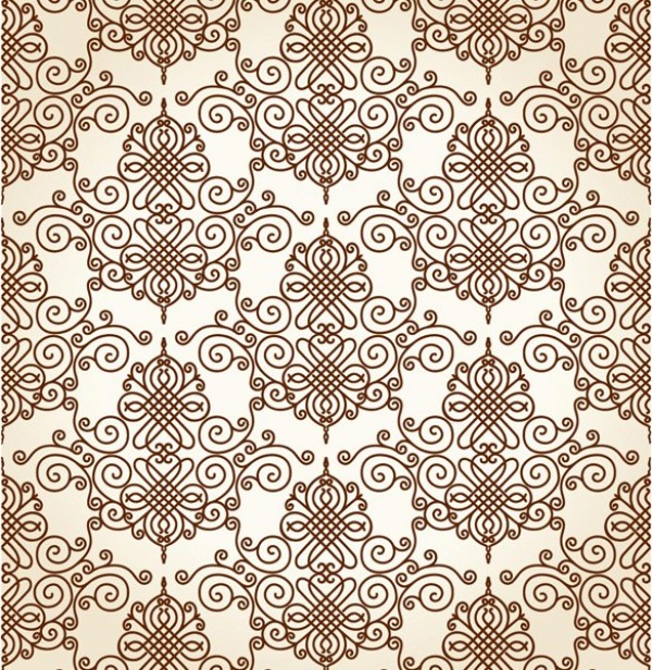 600x616 Delicate Vintage Scroll Pattern Vector Background
