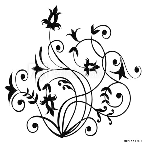 500x500 Floral Scroll Pattern Vector