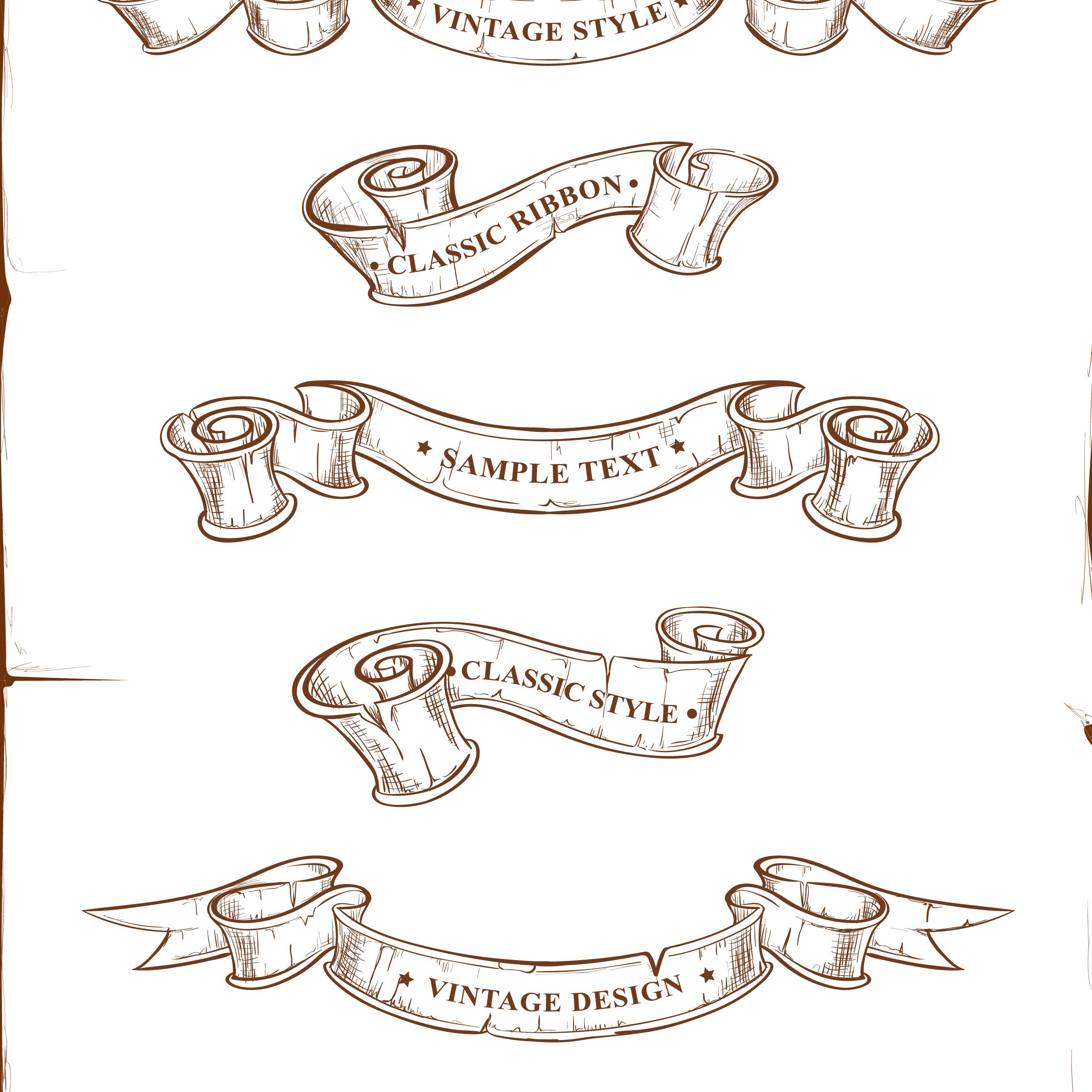 2708x2708 Free Vector Retro Ribbon Scroll Vector Graphic Available For Free