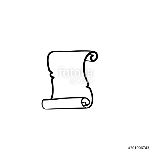 500x500 Scroll Of Old Paper Hand Drawn Outline Doodle Icon Vintage Scroll