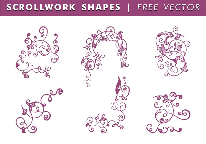 700x490 Scrollwork Shapes Free Vector