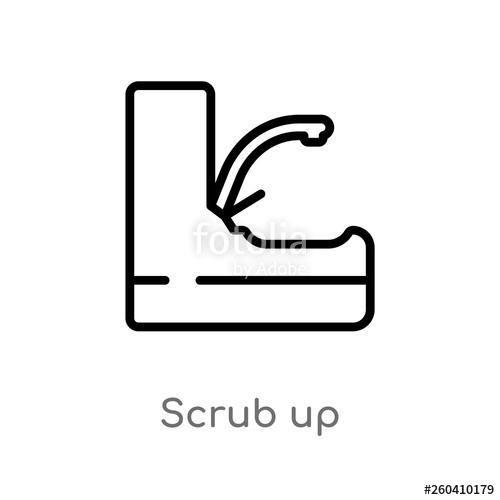 500x500 Outline Scrub Up Vector Icon Isolated Black Simple Line Element