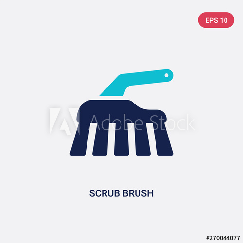 500x500 Two Color Scrub Brush Vector Icon From Cleaning Concept Isolated