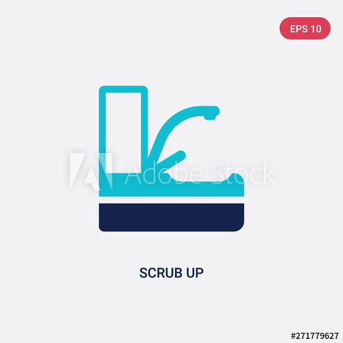 500x500 Two Color Scrub Up Vector Icon From Hygiene Concept Isolated Blue