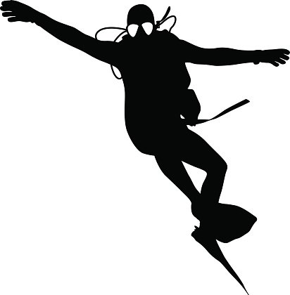 Black Silhouette Scuba Vector Premium Clipart 412x420 Black Silhouette Scuba Vector Premium Clipart