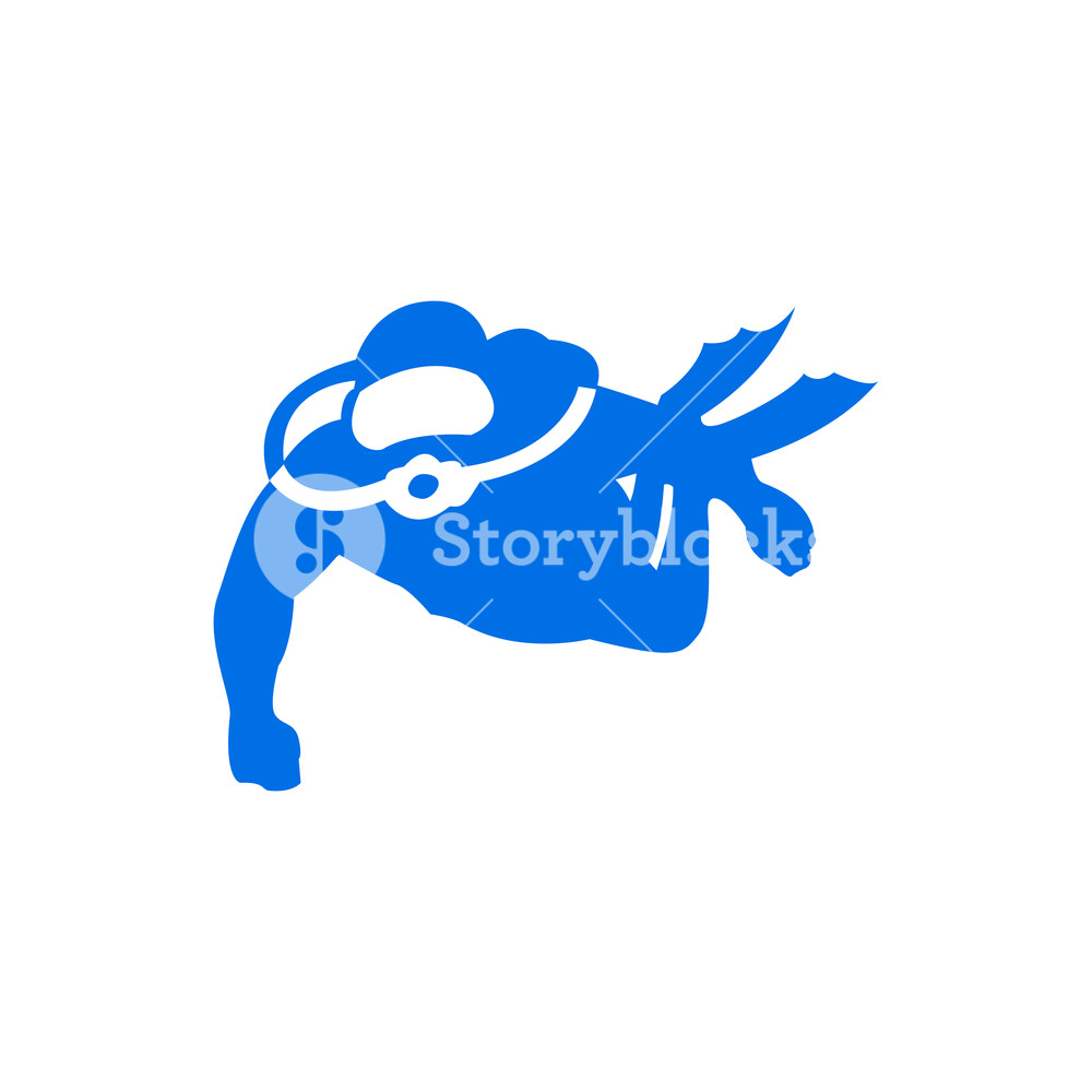 Graphic Diving Logo Template With Diver Swimming Underwater 1000x1000 Graphic Diving Logo Template With Diver Swimming Underwater