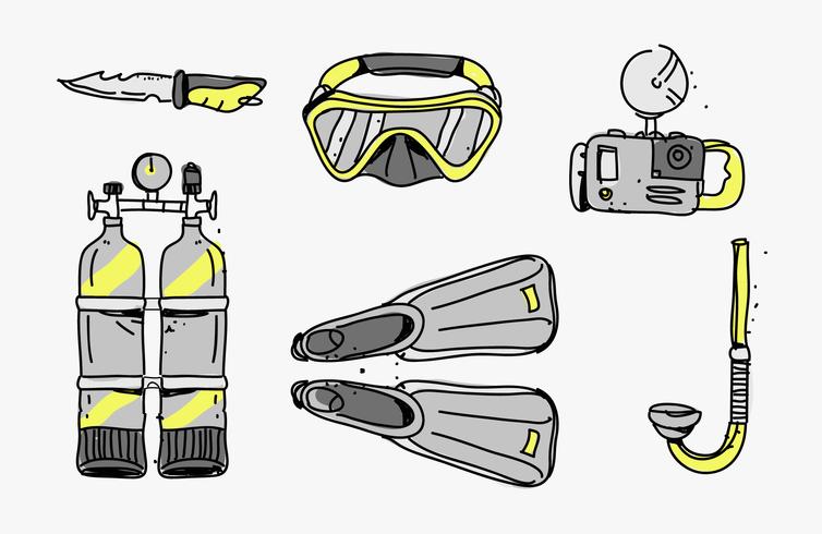Scuba Diving Hand Drawn Starter Pack Tools Vector Illustration 754x490 Scuba Diving Hand Drawn Starter Pack Tools Vector Illustration