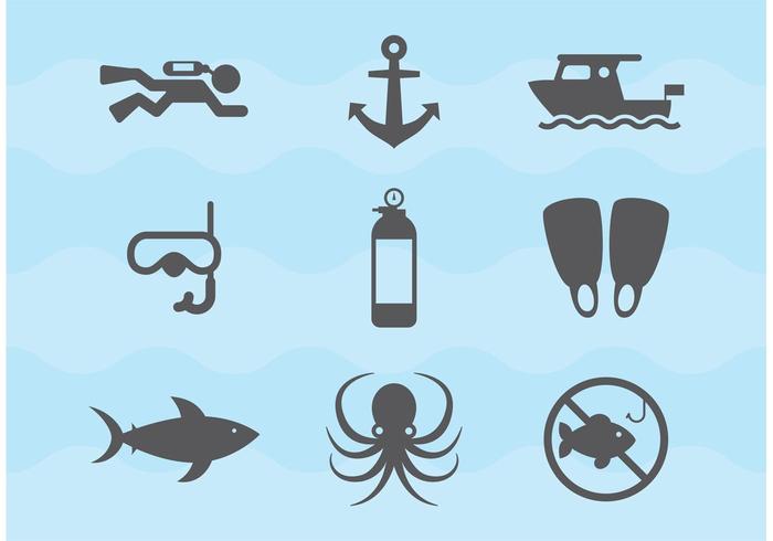 Dive And Scuba Vector Icons 700x490 Dive And Scuba Vector Icons